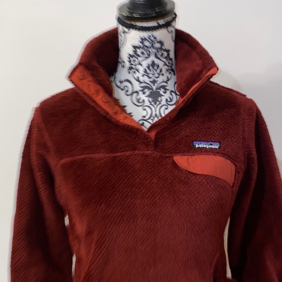Vintage Patagonia Women's Synchilla Re-Tool Snap T Pullover Size Small Dark Ruby - Picture 6 of 13